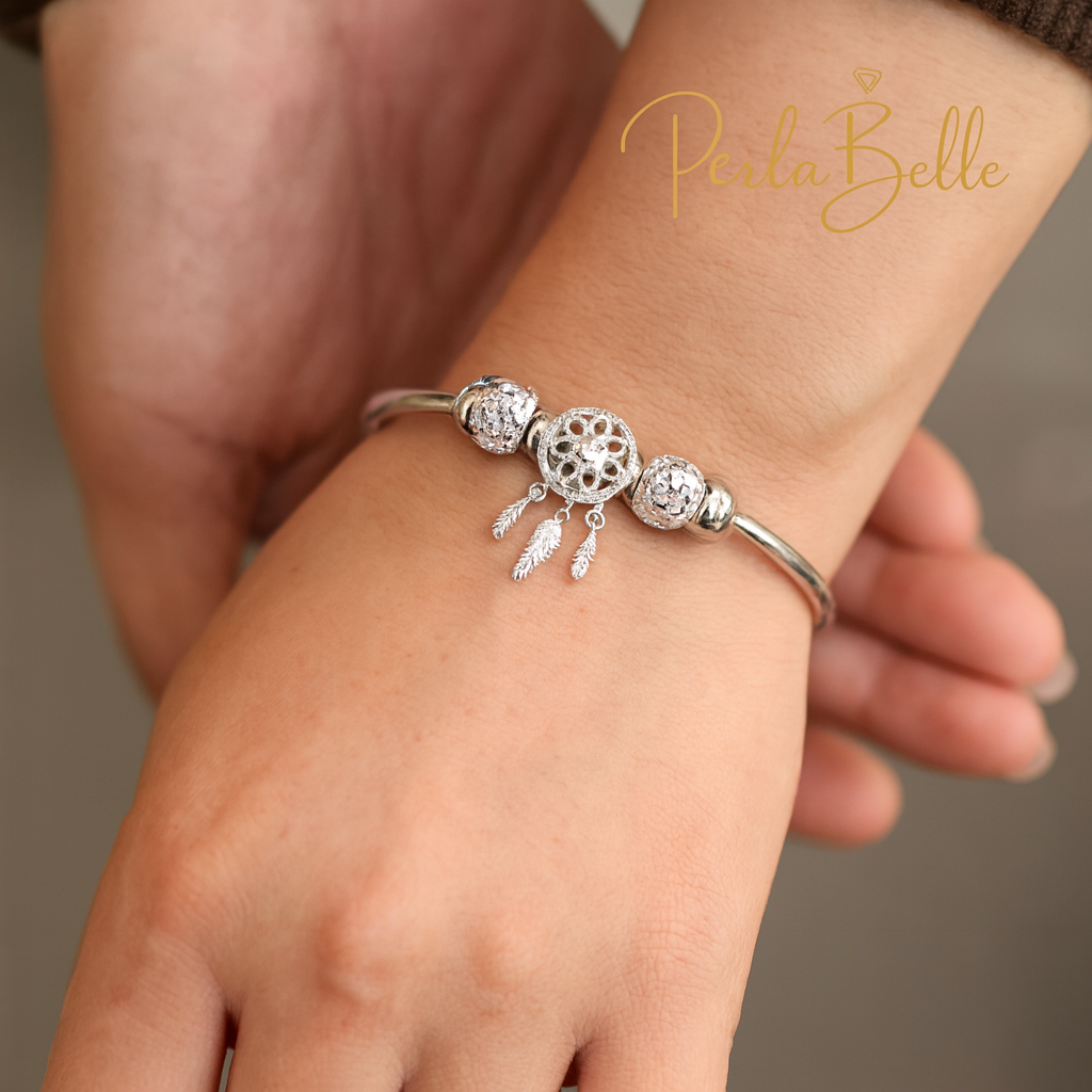 Pack 2 Pulseras PerlaBella Plata (Atrapasuenos)+ Pendientes de Regalo