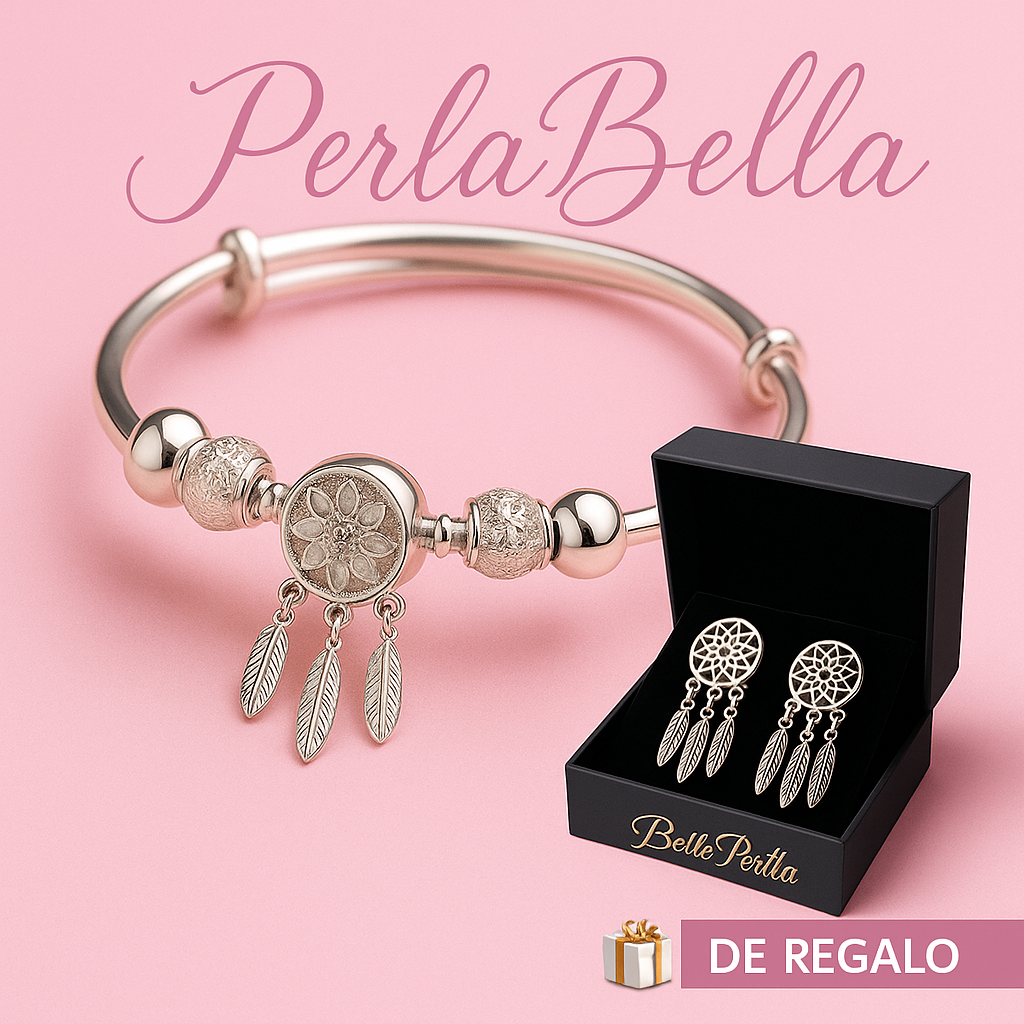 Pack 2 Pulseras PerlaBella Plata (Atrapasuenos)+ Pendientes de Regalo